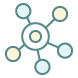 Group therapy icon in teal and butter color scheme