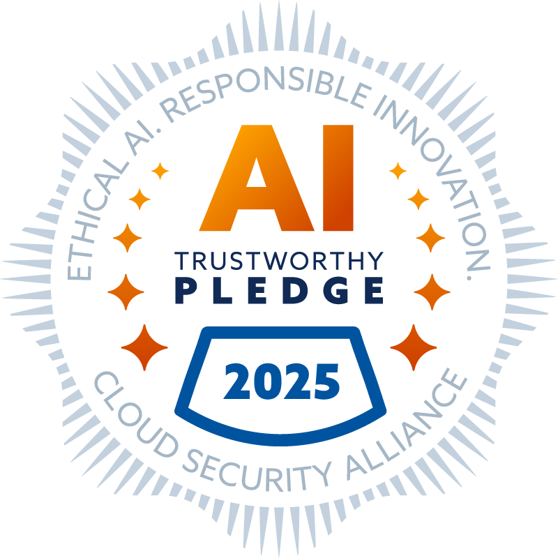 Eleos trustworthy AI badge with white