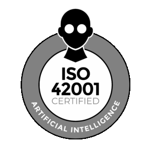 Eleos ISO 42001 certification seal